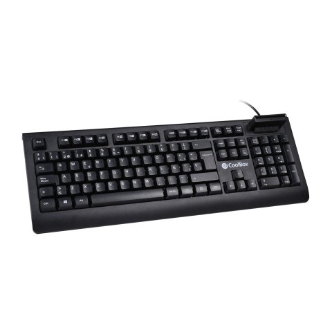 Teclado Usb Con Lector Dnie Coolbox Dnie 4.0 Y Smartcard Integrado Color Negro