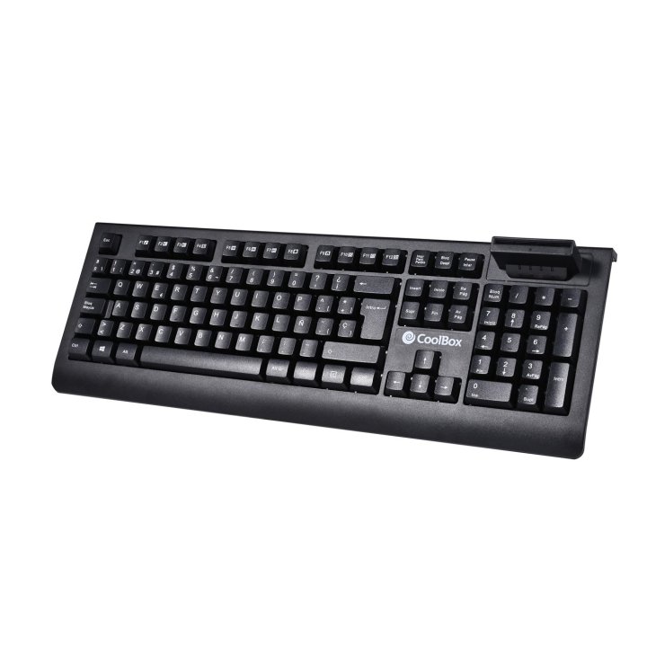 Teclado Usb Con Lector Dnie Coolbox Dnie 4.0 Y Smartcard Integrado Color Negro