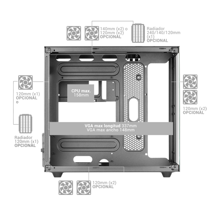 Caja Microatx Cube Gaming Mars Gaming Mcnovam...