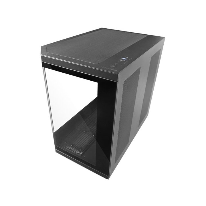 Caja Atx Semitorre Gaming Mars Gaming Mc3tcore Color Negro 3 Paneles De Cristal Templado Doble Camara Lateral
