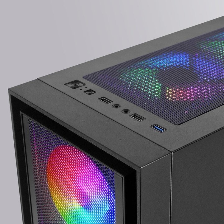 Caja Atx Gaming Mars Gaming Mcair Frontal Negro...