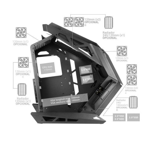 Caja Atx Semitorre Mars Gaming Titan Black...