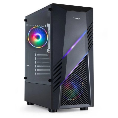 Caja Atx Semitorre Gaming Tooq Tqgcc102-b "biohazard" Negra Atx/micro Atx/mini Itx Frontal Led Rgb Ventana Lateral Cristal Te