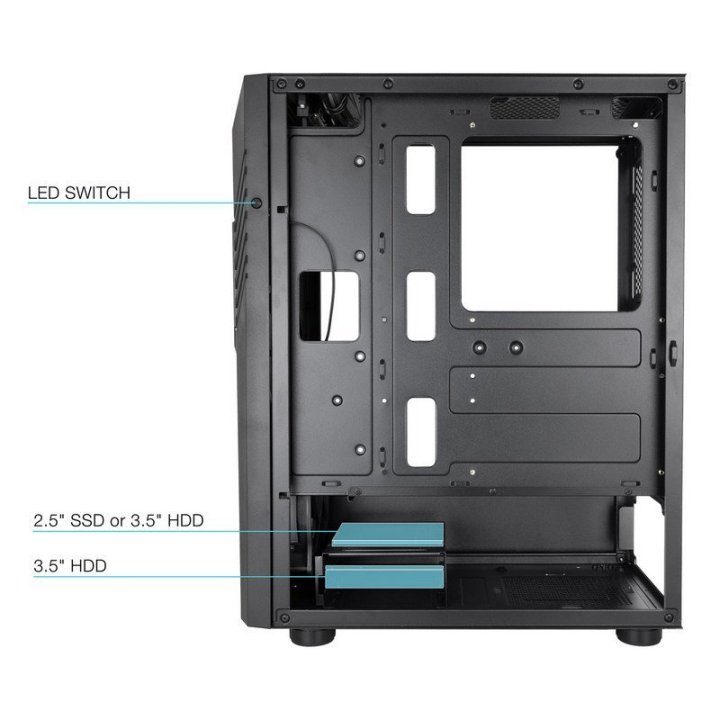 Caja Atx Semitorre Gaming Tooq Tqgcc102-b...