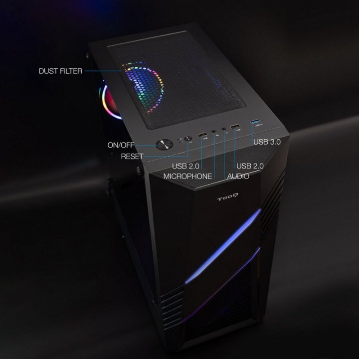 Caja Atx Semitorre Gaming Tooq Tqgcc102-b...