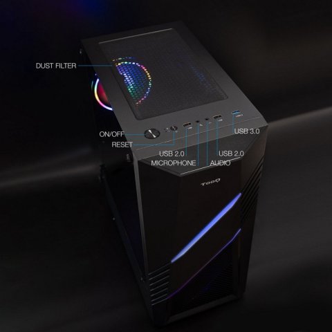 Caja Atx Semitorre Gaming Tooq Tqgcc102-b...
