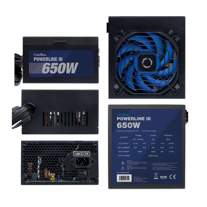 Fuente De Alimentacion Atx 650w Coolbox Coo-fapw3-650