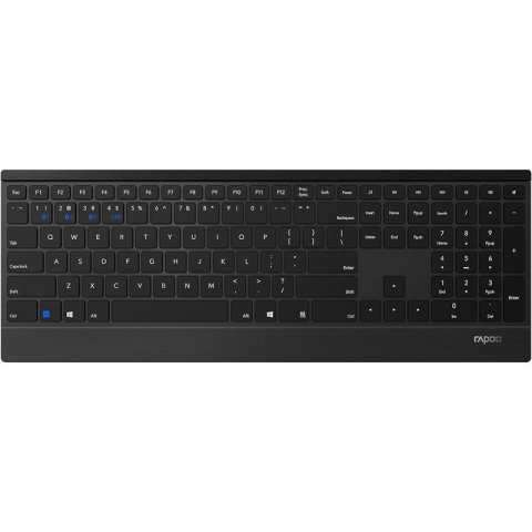 Teclado Rapoo Wireless Y Bluetooth E9500m Portugues 2.4ghz Bt 3.0 4.0 Diseño Ultrafino Negrobase Aluminio Multi Mode