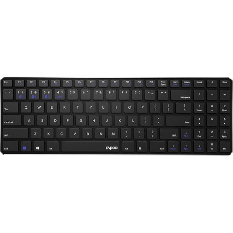 Teclado Rapoo Wireless Y Bluetooth E9100m Portugues 2.4ghz Bt 3.0 4.0 Diseño Ultrafino Negrobase Aluminio Multi Mode