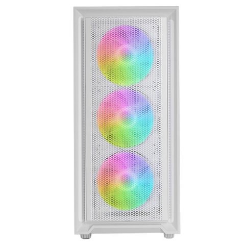 Caja Atx Semitorre Gaming Mars Gaming Mcairw Frontal Blanco De Malla 4x120mm Rainbow 