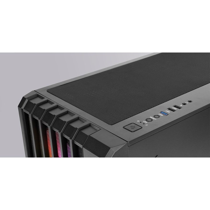 Caja Atx Semitorre Gaming Mars Gaming Mcvault Frontal Negro De Malla Vertical 4x120mm Argb 3xpci Ver