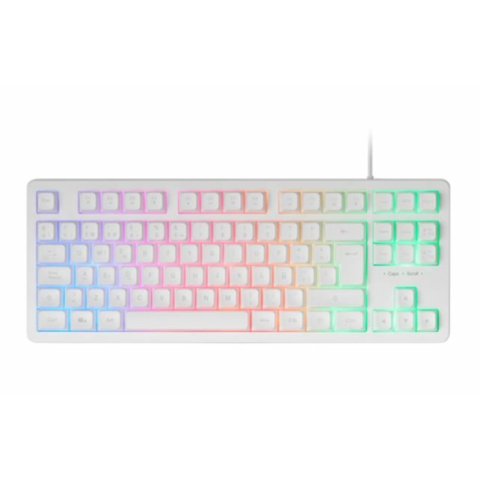 Teclado H-mech Gaming Mars Gaming Mk023 Frances Color Blanco Tamaño Compacto Tkl Iluminacion Rgb