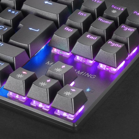 Teclado Mecanico Compackto Tkl Mars Gaming Mk80 Italiano Black Iluminacion 12efecto Switch Rojo Rgb Pr De 1000hz Anti-ghostin