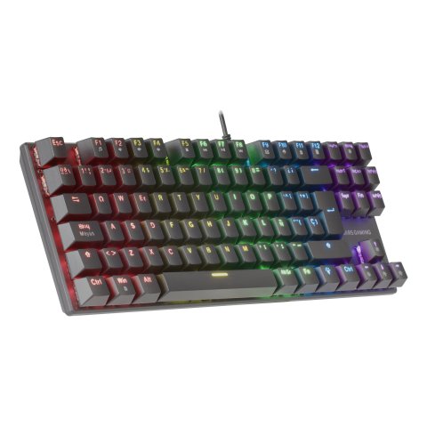 Teclado Mecanico Compackto Tkl Mars Gaming Mk80 Italiano Black Iluminacion 12efecto Switch Rojo Rgb Pr De 1000hz Anti-ghostin