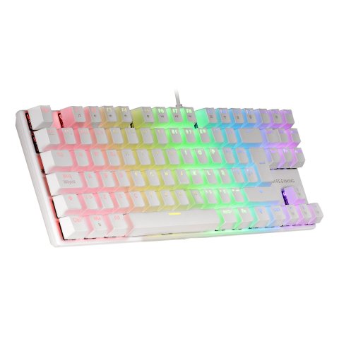 Teclado Mecanico Compackto Tkl Mars Gaming Mk80 Italiano White Iluminacion 12efectos Switch Marron  Rgb Pr De 1000hz Anti-gho