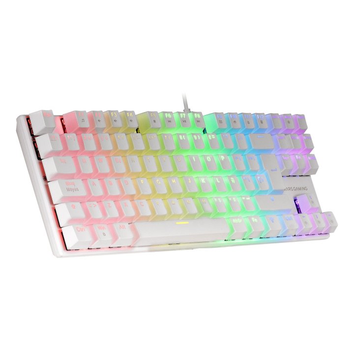 Teclado Mecanico Compackto Tkl Mars Gaming Mk80 Italiano White Iluminacion 12efectos Switch Rojo Rgb Pr De 1000hz Anti-ghosti