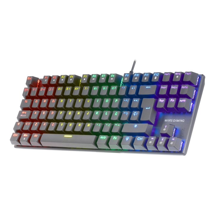 Teclado Mecanico Compacto Tkl Mars Gaming Mk80 Italiano Black Iluminacion 12efectos Switch Marron  Rgb Pr De 1000hz