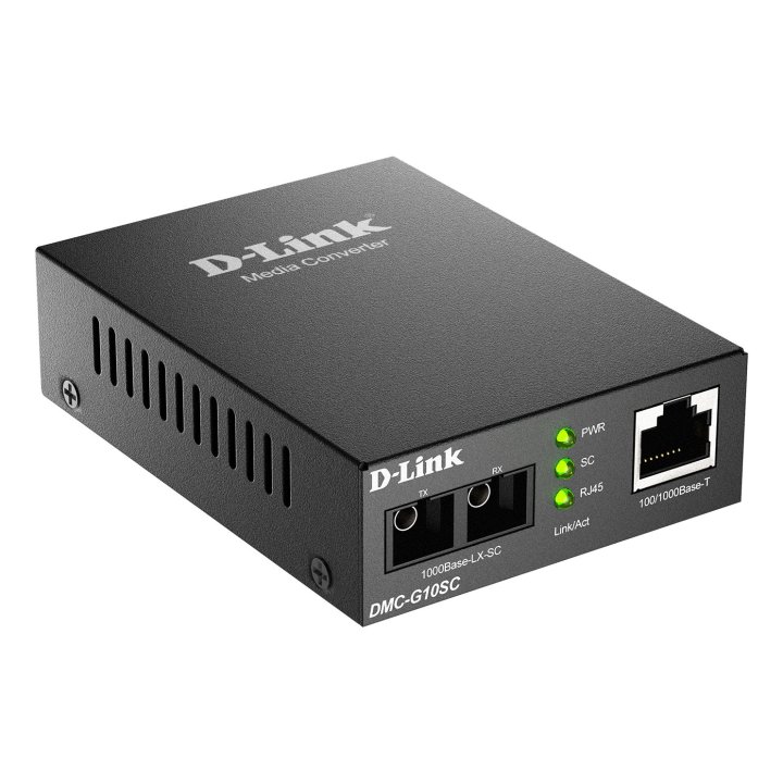 Convertidor De Medios Monomodo 100 1000 Base-t A 1000 Base-lx (sc) 10km Power 5v