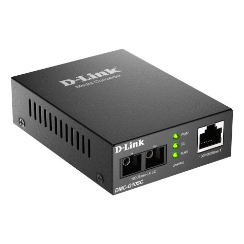 Convertidor De Medios Monomodo 100 1000 Base-t A 1000 Base-lx (sc) 10km Power 5v