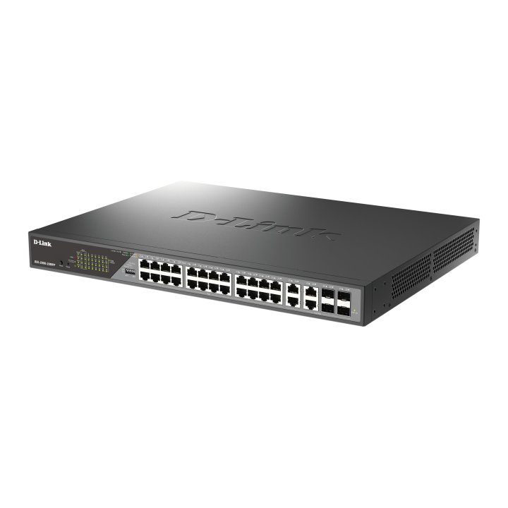Switch Gestionable D-link Dss-200g-28mpp 24x10 100 1000 Poe++ , 4xcombo 1000 Mbps Rack 19" 