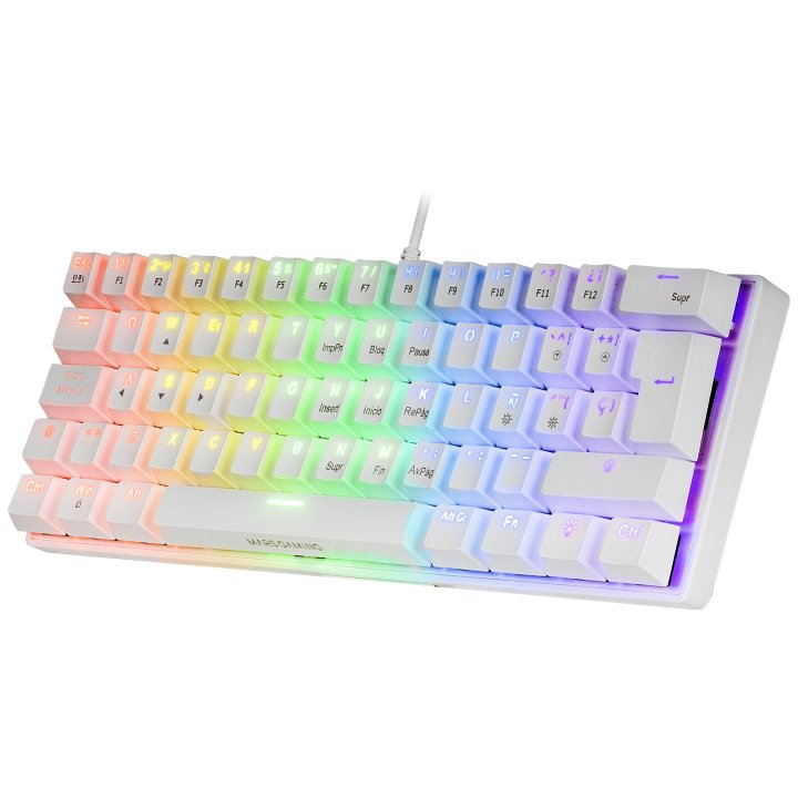 Teclado Mecanico Ultra Compacto Mars Gaming Mk60br Italiano White Switch Marron Pr De 100hz Anti-ghosting Avanzado Iluminacio