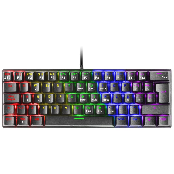 Teclado Mecanico Ultra Compacto Mars Gaming Mk60 Italiano Black Switch Marron Pr De 100hz Anti-ghosting Avanzado Iluminacion 