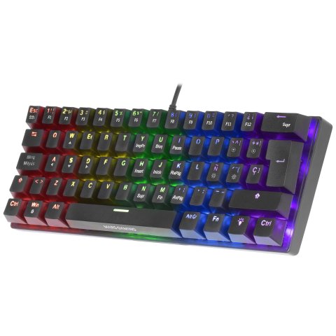 Teclado Mecanico Ultra Compacto Mars Gaming Mk60 Italiano Black Switch Marron Pr De 100hz Anti-ghosting Avanzado Iluminacion 