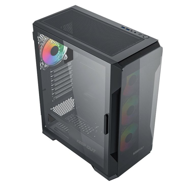 Caja E-atx Torre Approx Xc-901 Pro 2x3.5” 3x2.5” 1xusb-c 1xusb3.0 Gpu Max. 315mm Cristal Con Bisagracolor Negro