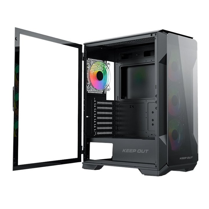 Caja E-atx Torre Approx Xc-901 Pro 2x3.5” 3x2.5” 1xusb-c 1xusb3.0 Gpu Max. 315mm Cristal Con Bisagracolor Negro