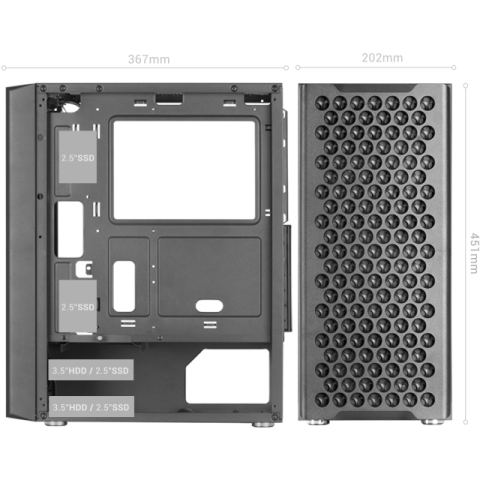 Caja Atx Semitorre Mars Gaming Mc-ipro Black...