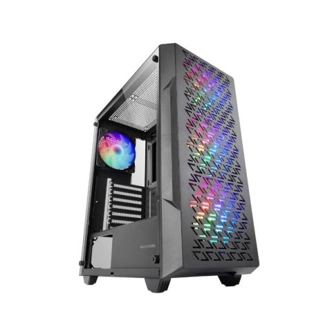 Caja Atx Semitorre Gaming Mars Gaming Mcgeo Frontal Negro De Malla Geometrica 4x120mm Frgb Rainbow 