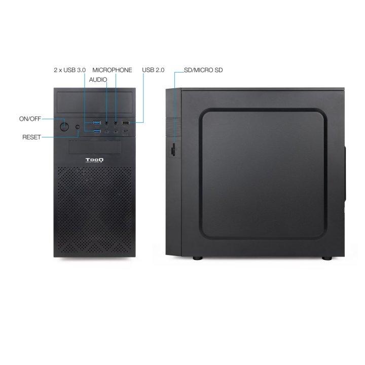 Caja Minitorre Matx Tooq Tqc-4701u3c-b Micro...