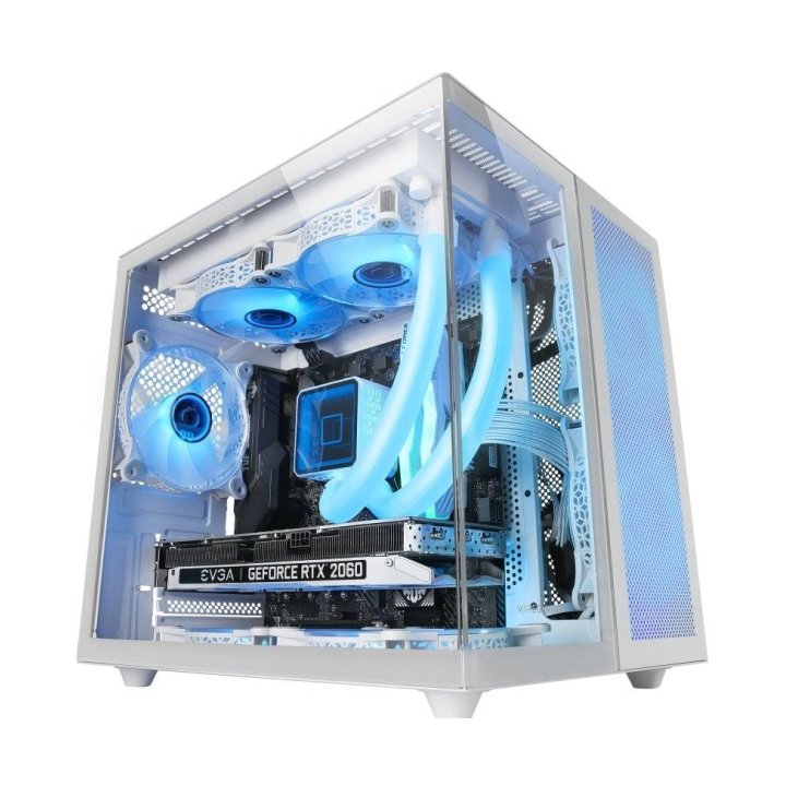 Caja Microatx Cube Gaming Mars Gaming Mcnovam Blanca Doble Panel De Cristal Templado Doble Camara Rejilla Frontal Usb-c Usb-a