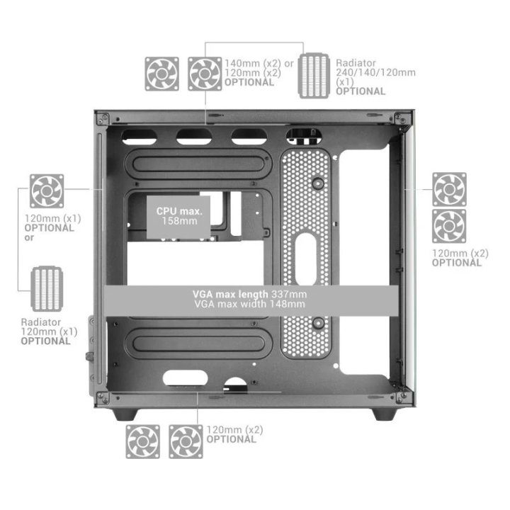 Caja Microatx Cube Gaming Mars Gaming Mcnovam...