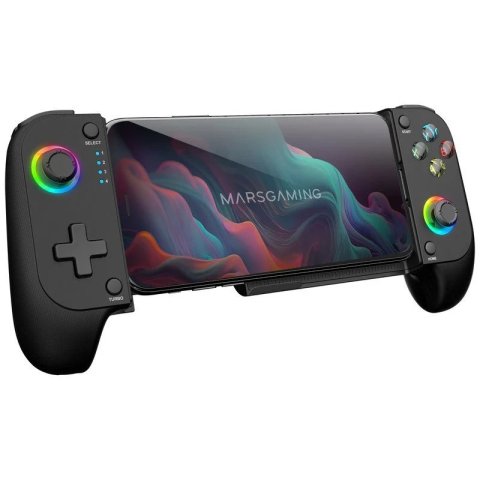 Gamepad Bluetooth Mars Gaming Mgpx Para Smartphones Y Multiplataforma Usb-c 8h Bateria Rgb Negro