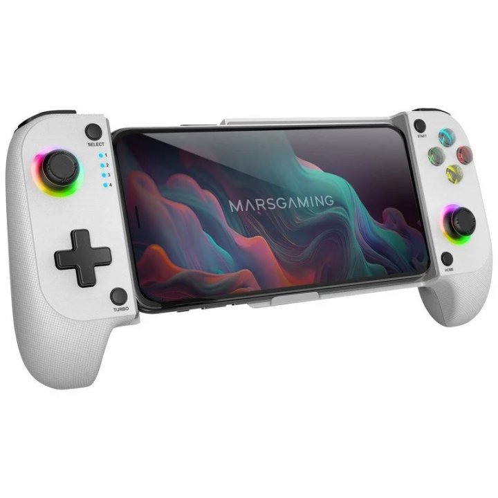 Gamepad Bluetooth Mars Gaming Mgpx Para Smartphones Y Multiplataforma Usb-c 8h Bateria Rgb Blanco