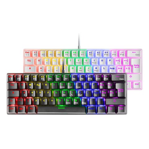 Teclado Mecanico Ultra Compacto Mars Gaming Mk60r Italiano White Switch Rojo Pr De 100hz Anti-ghosting Avanzado Iluminacion R