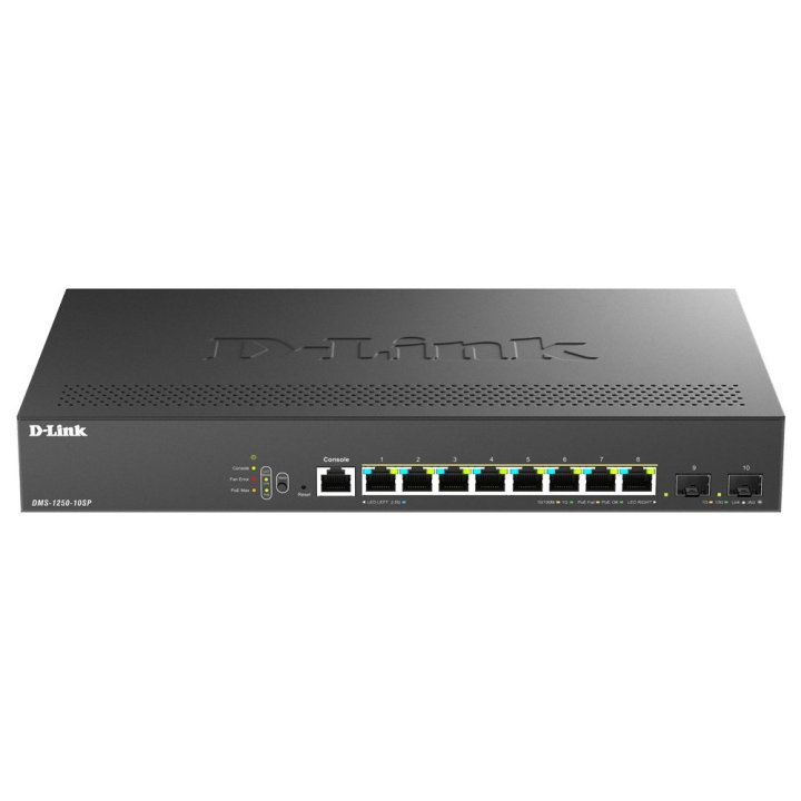 Switch Gestionable D-link Dms-1250-10sp 8x Multigigabit 2.5g Poe+ 2x10g Sfp+ 240w