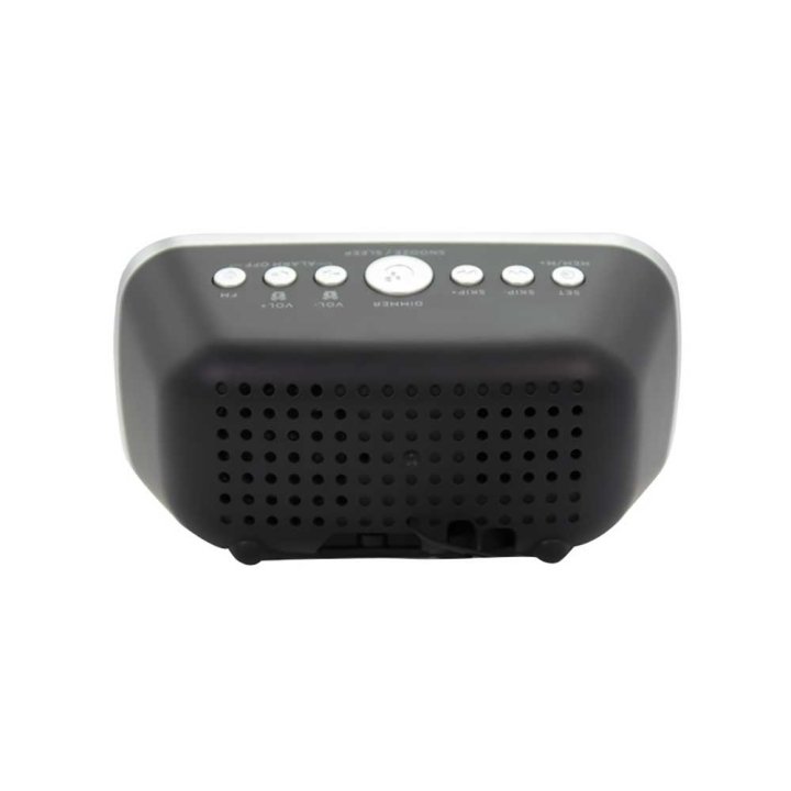 Radio Despertador Aiwa Cru-19 Black 2 Puertos Usb De Carga 5v 2.4a