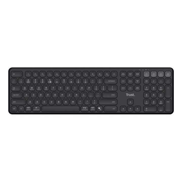 Teclado Trust Vaiya Inalambrico Multidispositivo De Tamaño Completo Negro 25635