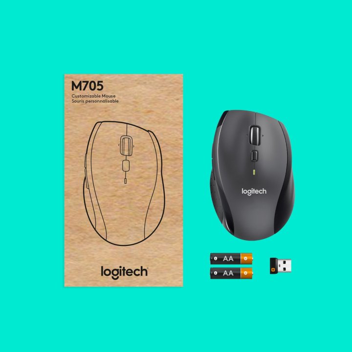 Mouse Logitech Wireless M705 Marathon Unifying 1000 Dpi 5 Botones Ccolor Negro
