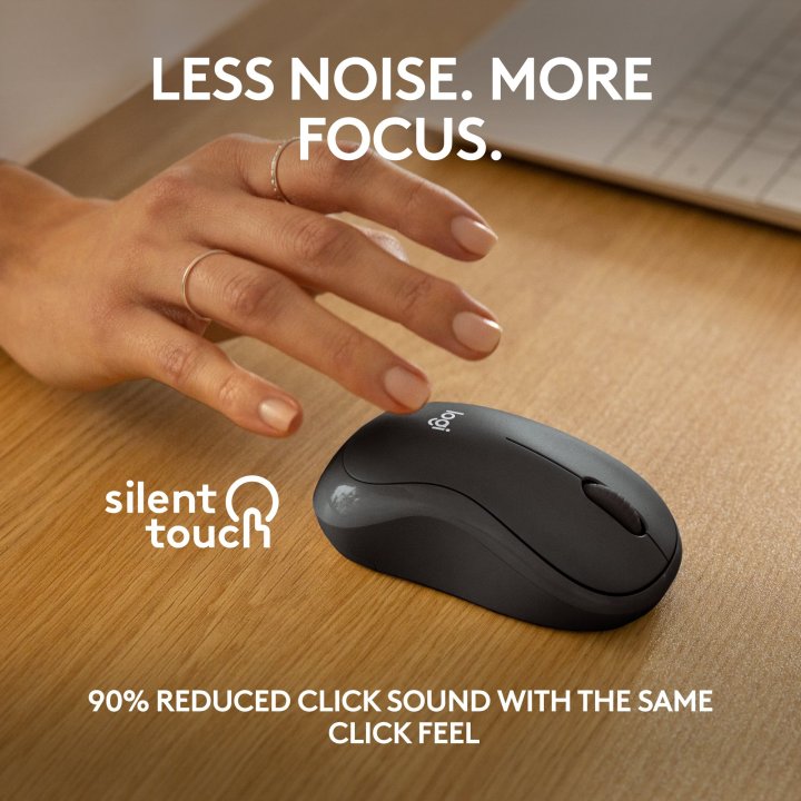 Mouse Logitech Bluetooth M240 Silent 3 Botones Ccolor Negro