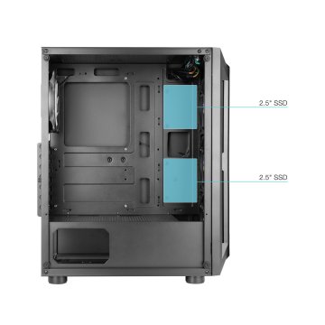 Caja Atx Semitorre Gaming Tooq Tqgcc101-b "ragnärok" Negra Atx micro Atx mini Itx Ventana Lateral De Cristal Templado 2