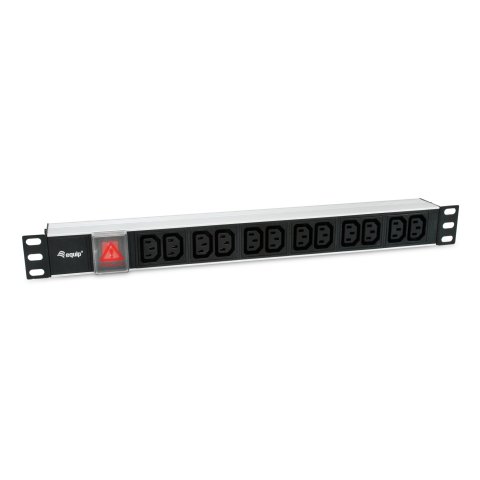 Regleta Alimentacion Aluminio Rack 19" 1u 12 Tomas Iec C13 Con Interruptor Cable 1.8m