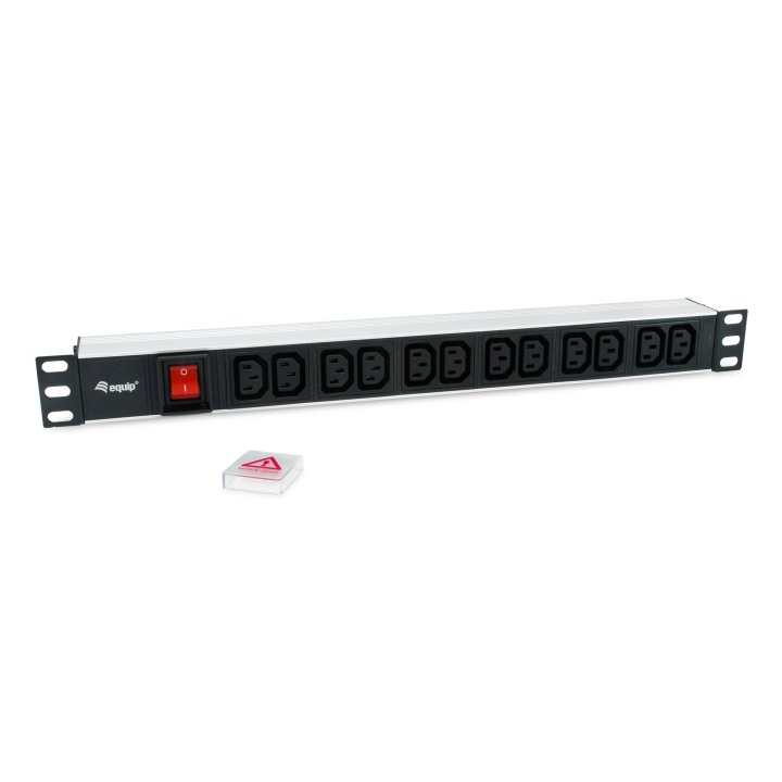 Regleta Alimentacion Aluminio Rack 19" 1u 12 Tomas Iec C13 Con Interruptor Cable 1.8m