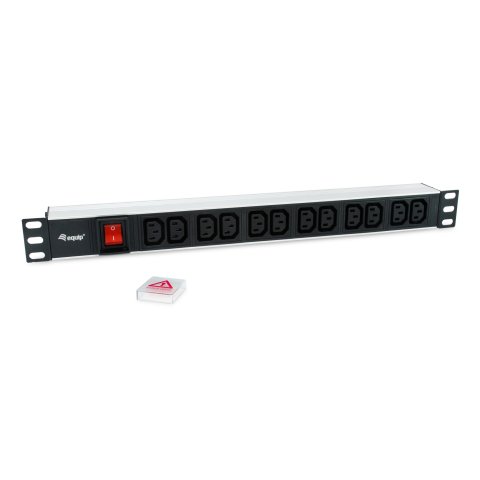 Regleta Alimentacion Aluminio Rack 19" 1u 12 Tomas Iec C13 Con Interruptor Cable 1.8m