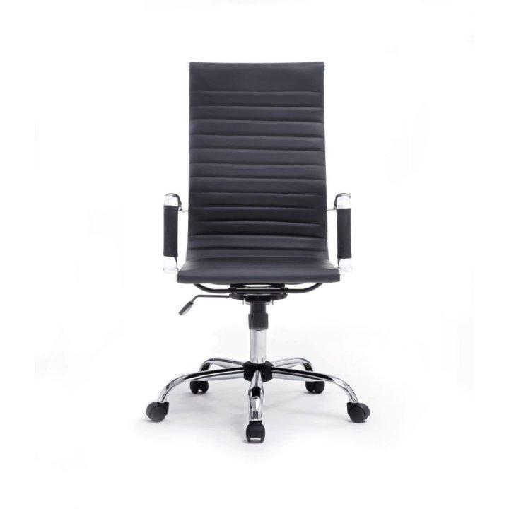 Silla De Oficina Equip Respaldo Alto Color Negro Recubrimiento Pu De Alta Calidad Ergonomica