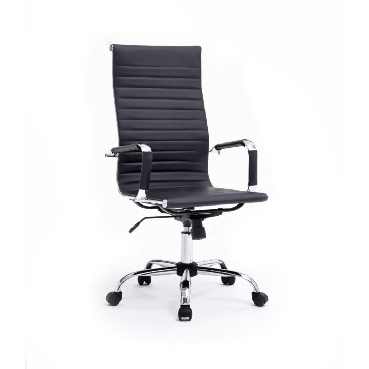 Silla De Oficina Equip Respaldo Alto Color Negro Recubrimiento Pu De Alta Calidad Ergonomica
