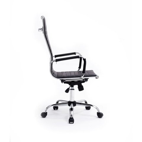 Silla De Oficina Equip Respaldo Alto Color Negro Recubrimiento Pu De Alta Calidad Ergonomica