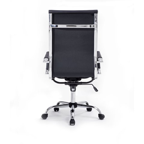 Silla De Oficina Equip Respaldo Alto Color Negro Recubrimiento Pu De Alta Calidad Ergonomica